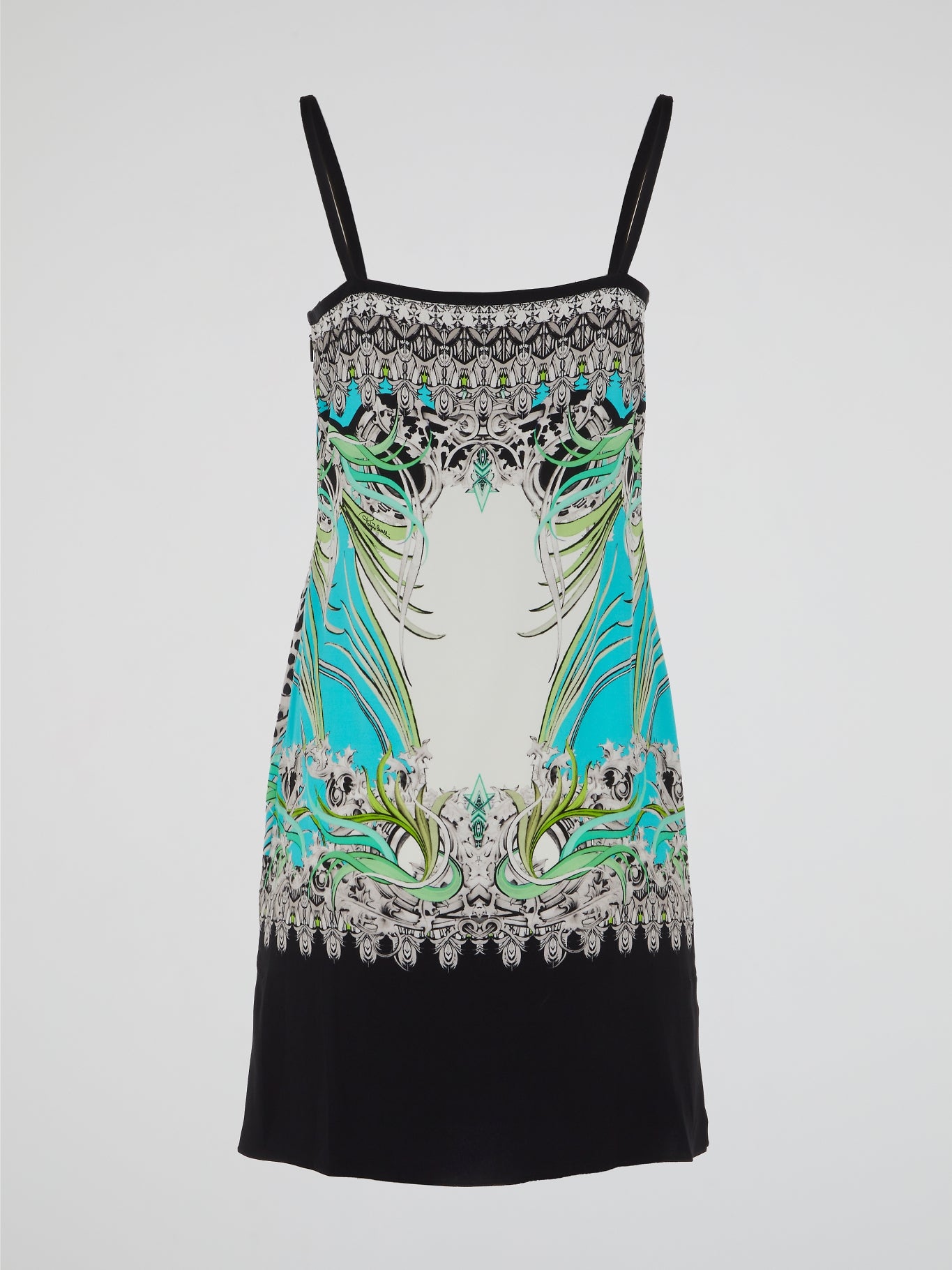 Step into the wild side of fashion with the Animal Print Strap Dress by iconic designer Roberto Cavalli. Inspired by the untamed beauty of the jungle, this stunning dress features a mesmerizing animal print that is sure to turn heads. Its flattering silhouette and delicate shoulder straps add a touch of elegance to this fierce and fearless ensemble.