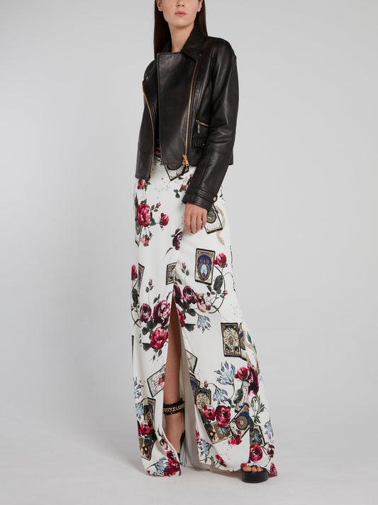 Printed Wrap Maxi Skirt