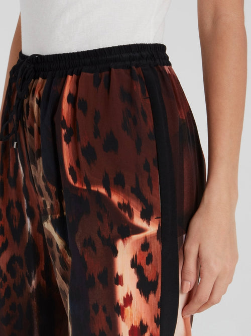 Abstract Print Straight Cut Trousers