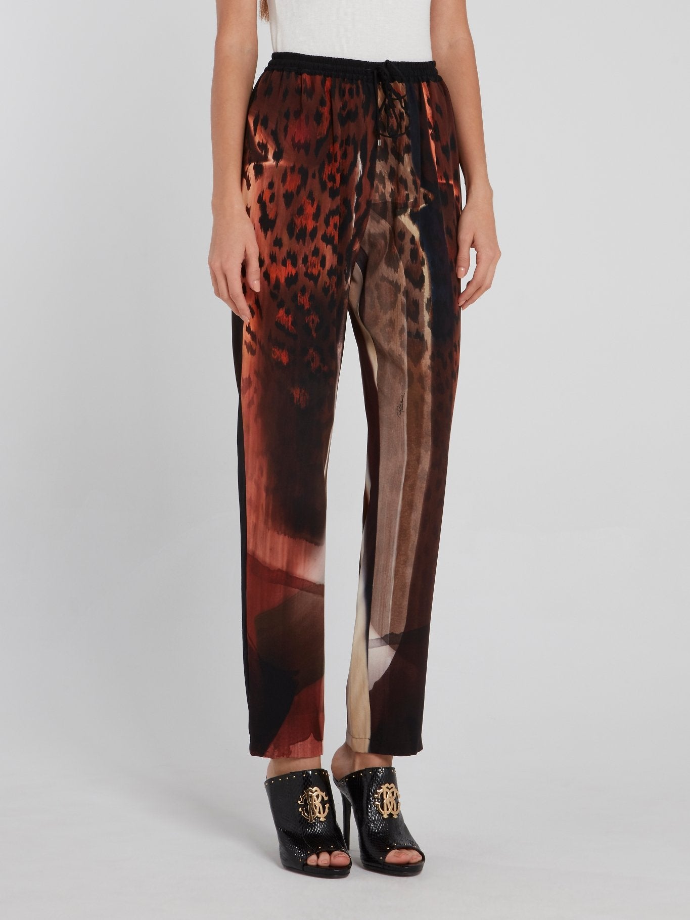 Abstract Print Straight Cut Trousers