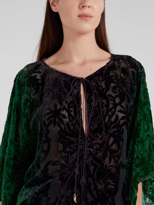 Green Baroque Long Top