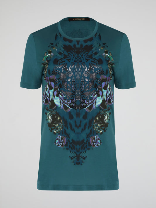 Elevate your casual style with the Green Printed T-Shirt from Roberto Cavalli, featuring a bold and eye-catching design that is sure to turn heads. Crafted from high-quality materials, this shirt offers both comfort and sophistication, making it the perfect addition to any fashion-forward wardrobe. Whether paired with jeans for a laid-back look or dressed up with a blazer for a night out, this t-shirt is a versatile and trendy choice for any occasion.