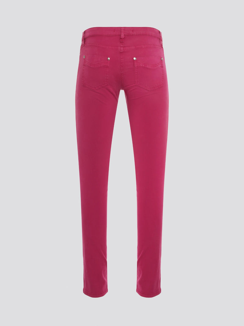 Step out in style with these Pink Skinny Denim Jeans from Roberto Cavalli, the epitome of high fashion and luxury. Crafted with precision and attention to detail, the vibrant pink color adds a fun and feminine touch to your wardrobe. Whether you dress them up or down, these jeans are sure to make a statement wherever you go.