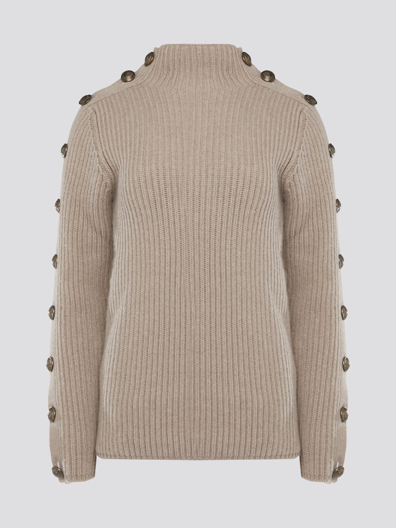 Elevate your sweater game with the luxurious Brown Button Detailed Sweater from Roberto Cavalli. This statement piece features intricate button detailing on the sleeves, adding a touch of sophistication and flair to your look. Stay cozy and stylish in this must-have staple for your fall and winter wardrobe.