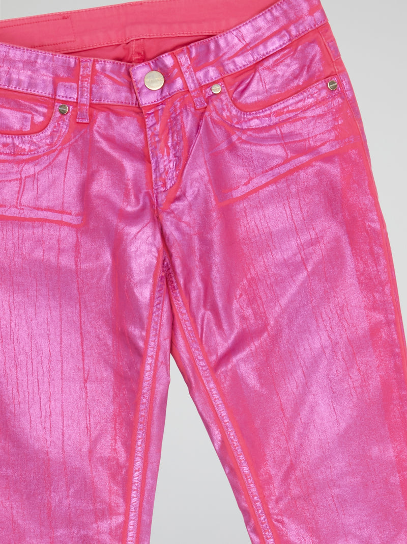 Step into the spotlight with these bold Neon Pink Denim Jeans by Dirk Bikkembergs. The vibrant color and high-quality denim make these jeans the perfect statement piece for any fashion-forward individual. Stand out from the crowd and embrace your inner trendsetter with these eye-catching jeans.