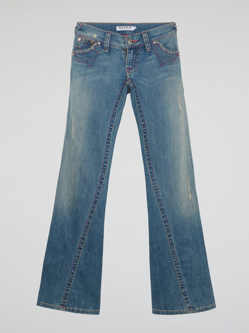 Vintage Y2K Stitch Flare Jeans