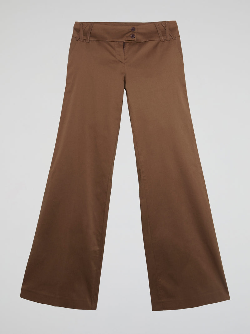 Espresso Brown Tailored Flare Trousers