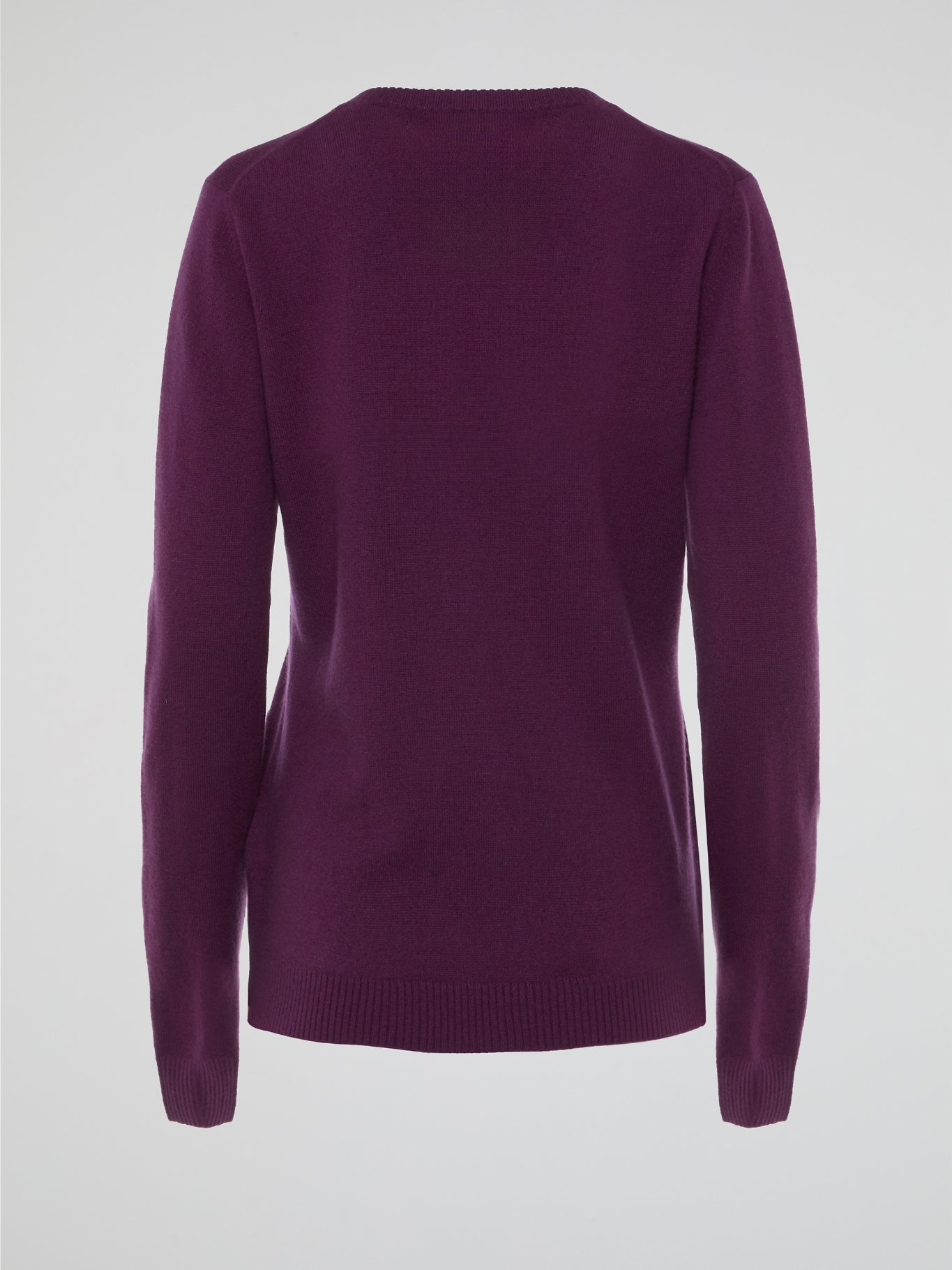 Purple V-Neck Cashmere Sweater