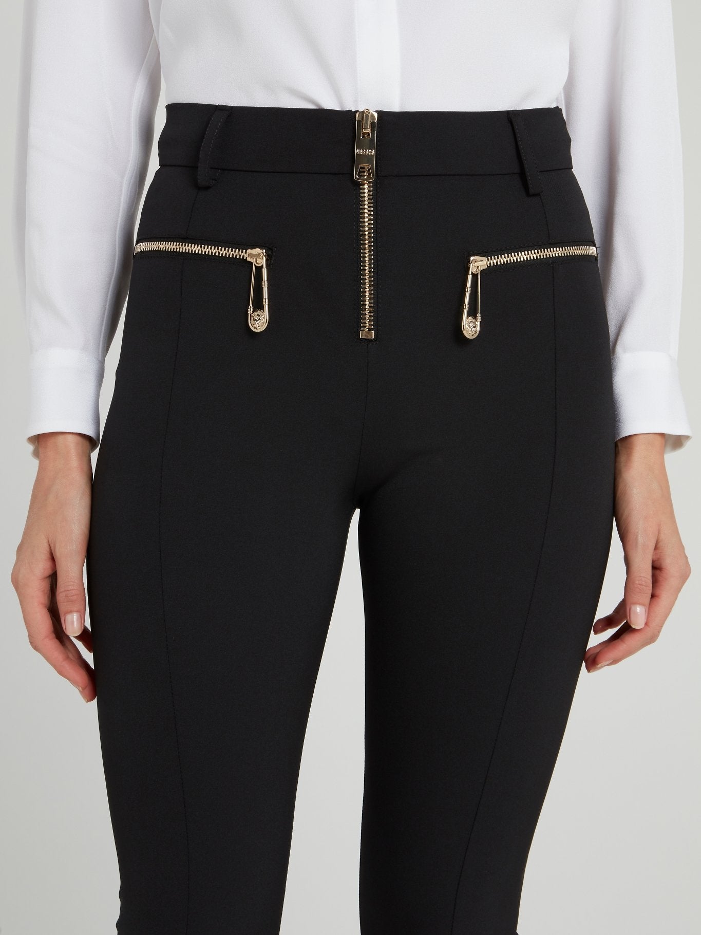 Black Zip Up Trousers