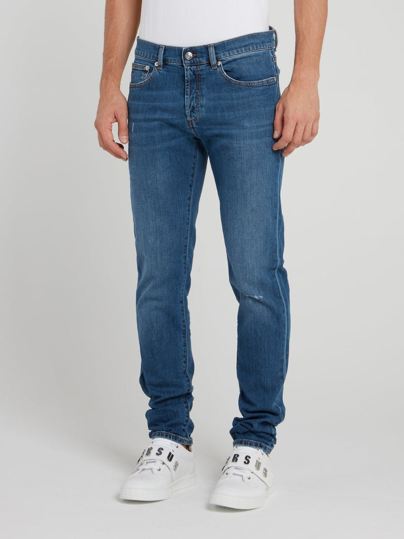 Blue Straight Leg Jeans