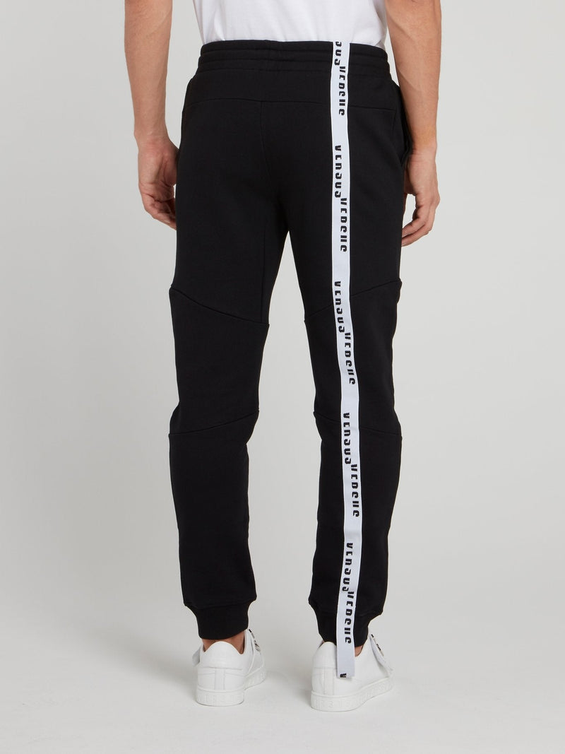 Black Cotton Track Pants