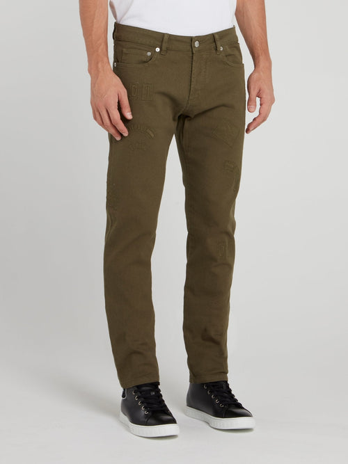 Olive Straight Cut Jeans