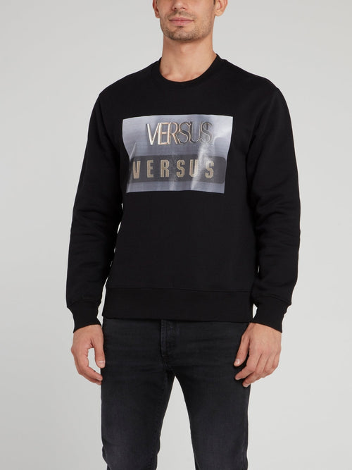 Black Logo Printed Sweatshirt