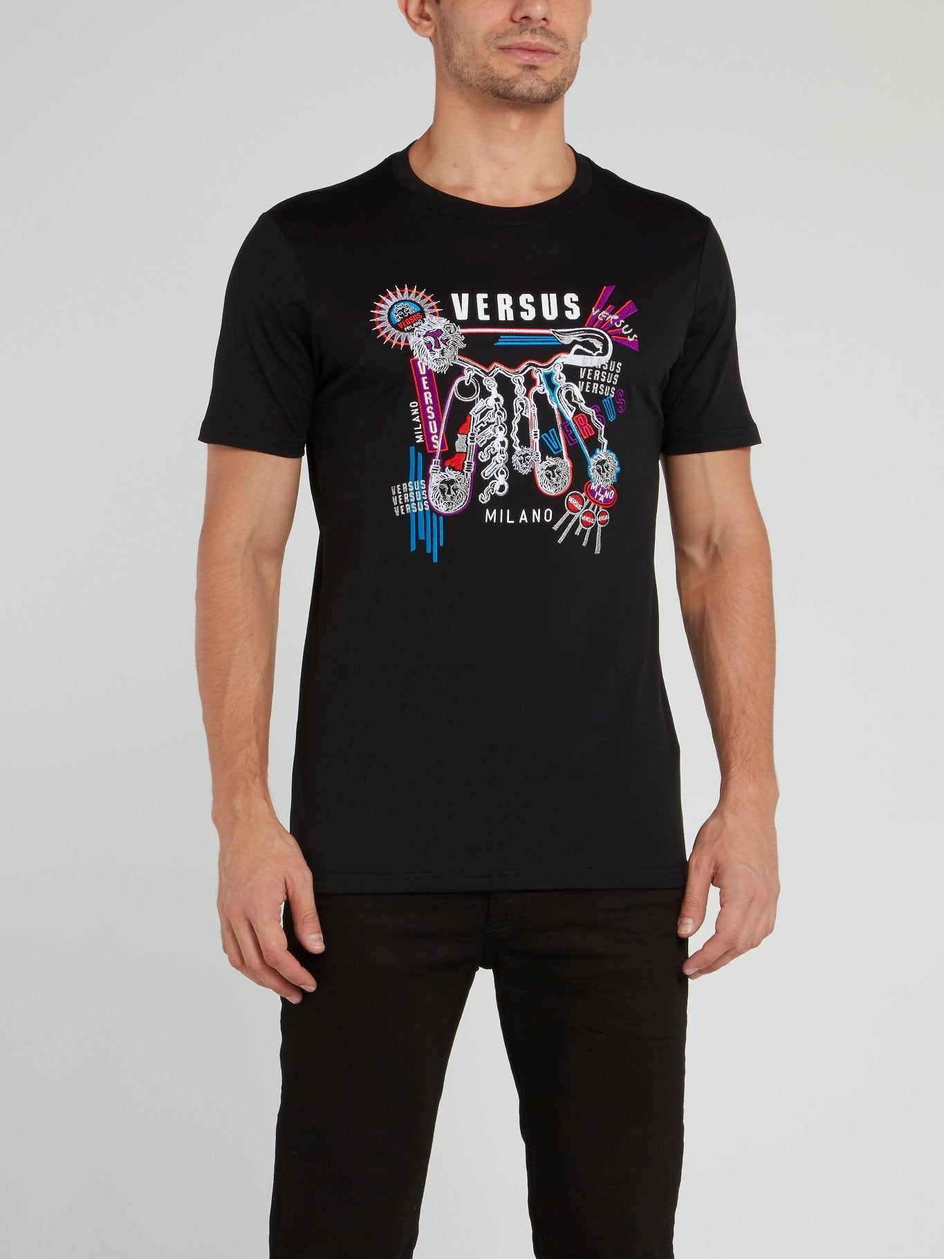 Black Abstract Print T-Shirt