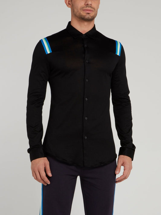 Blak Striped Panel Shirt