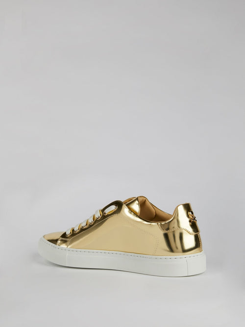 Signature Gold Leather Sneakers