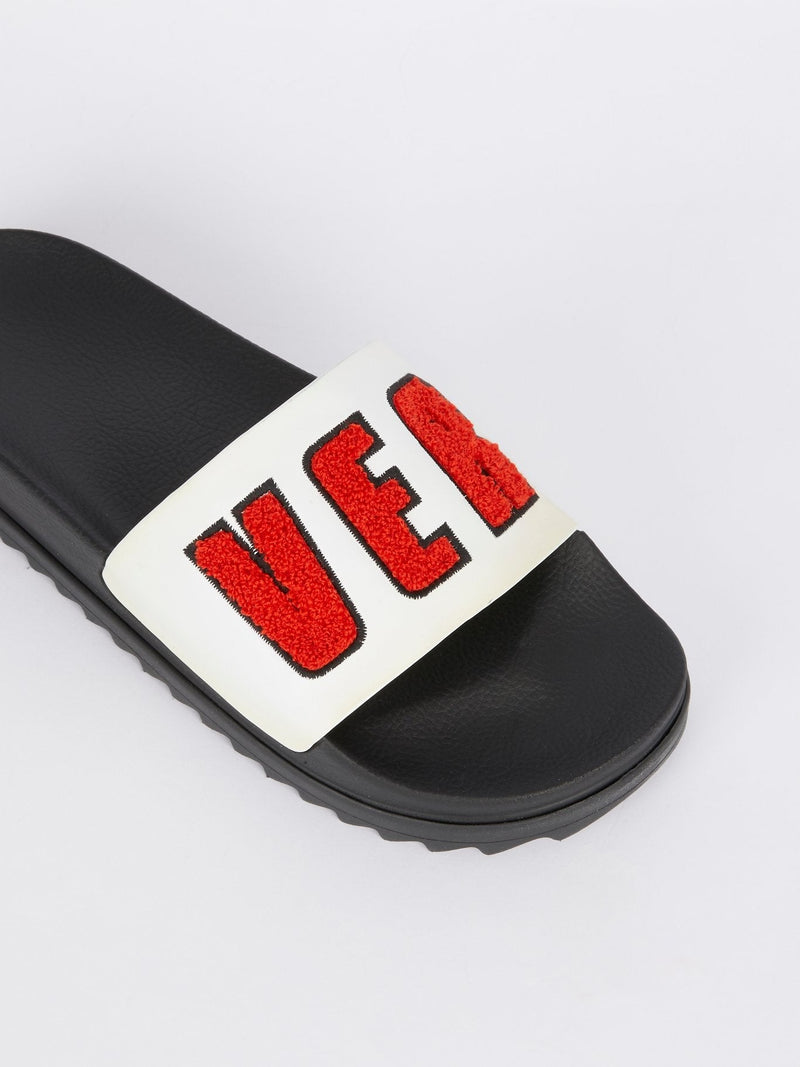 Ciabattina Logo Leather Slides