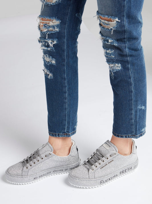 Silver Metallic Statement Sneakers