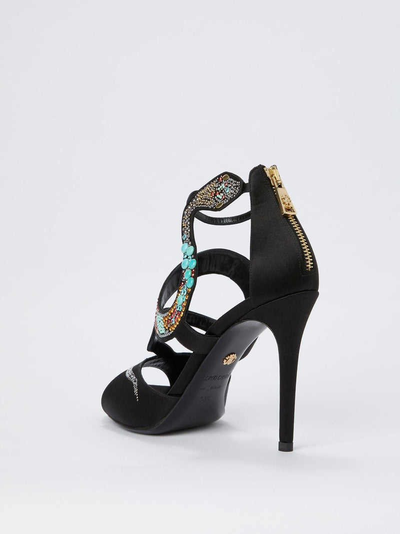 Black Snake Cage Pumps