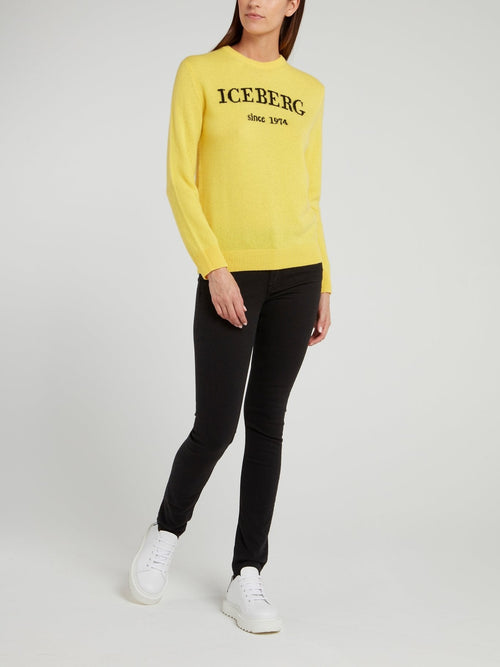 Yellow Classic Logo Sweater