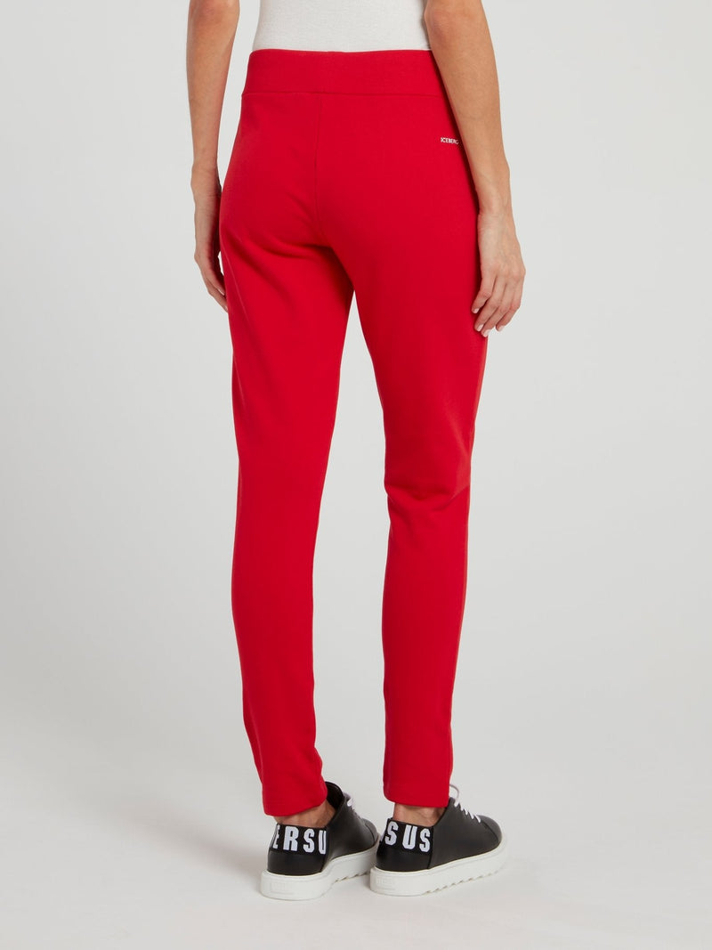 Red Drawstring Cotton Pants