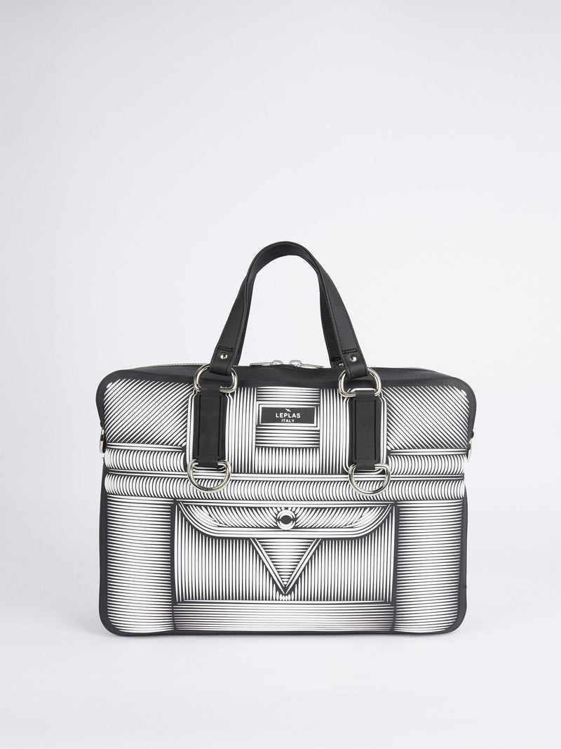 Black and White Nikandros Optical Duffle Bag