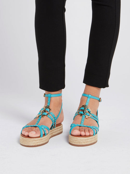 Blue Espadrille Gladiator Sandals