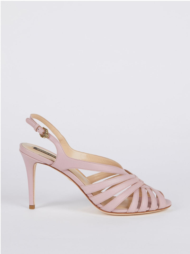 Pink Slingback Cage Sandals