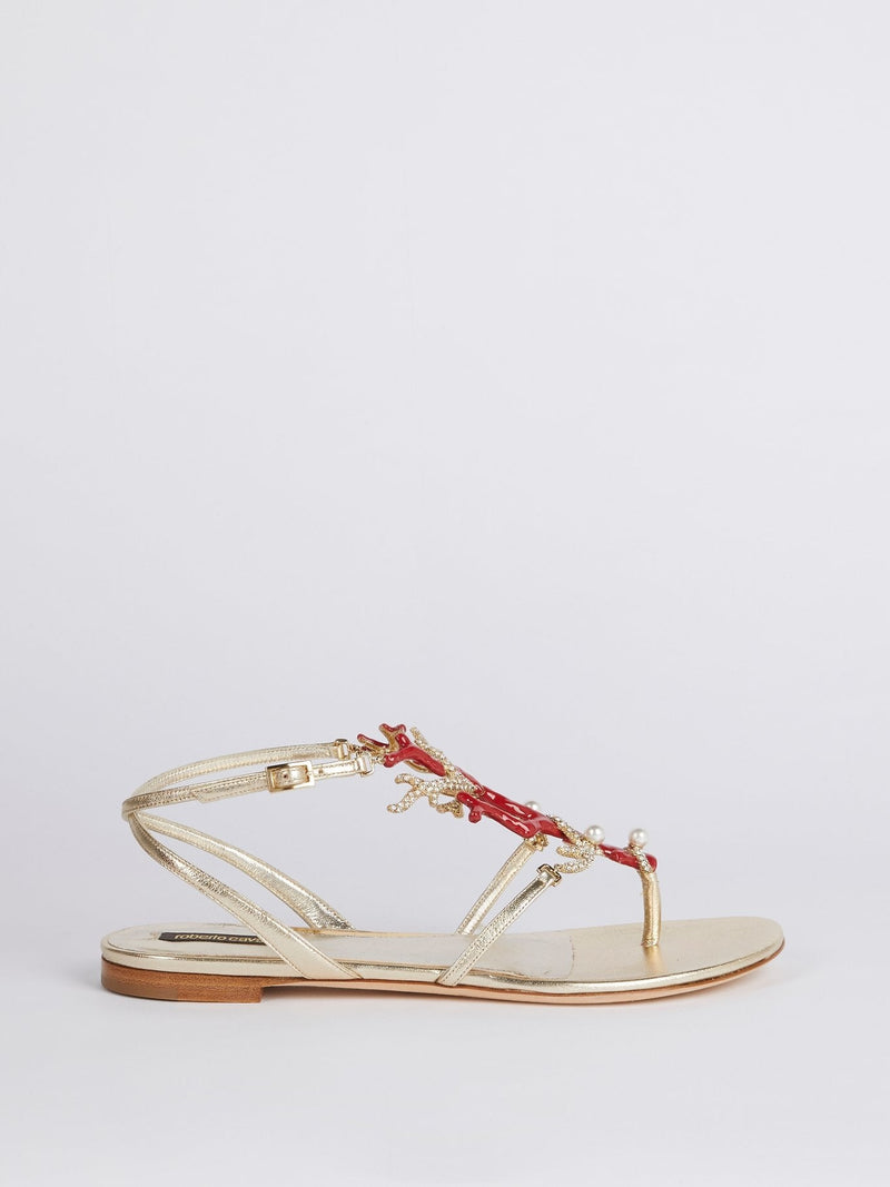 Ocean Embellished Flat Sandals