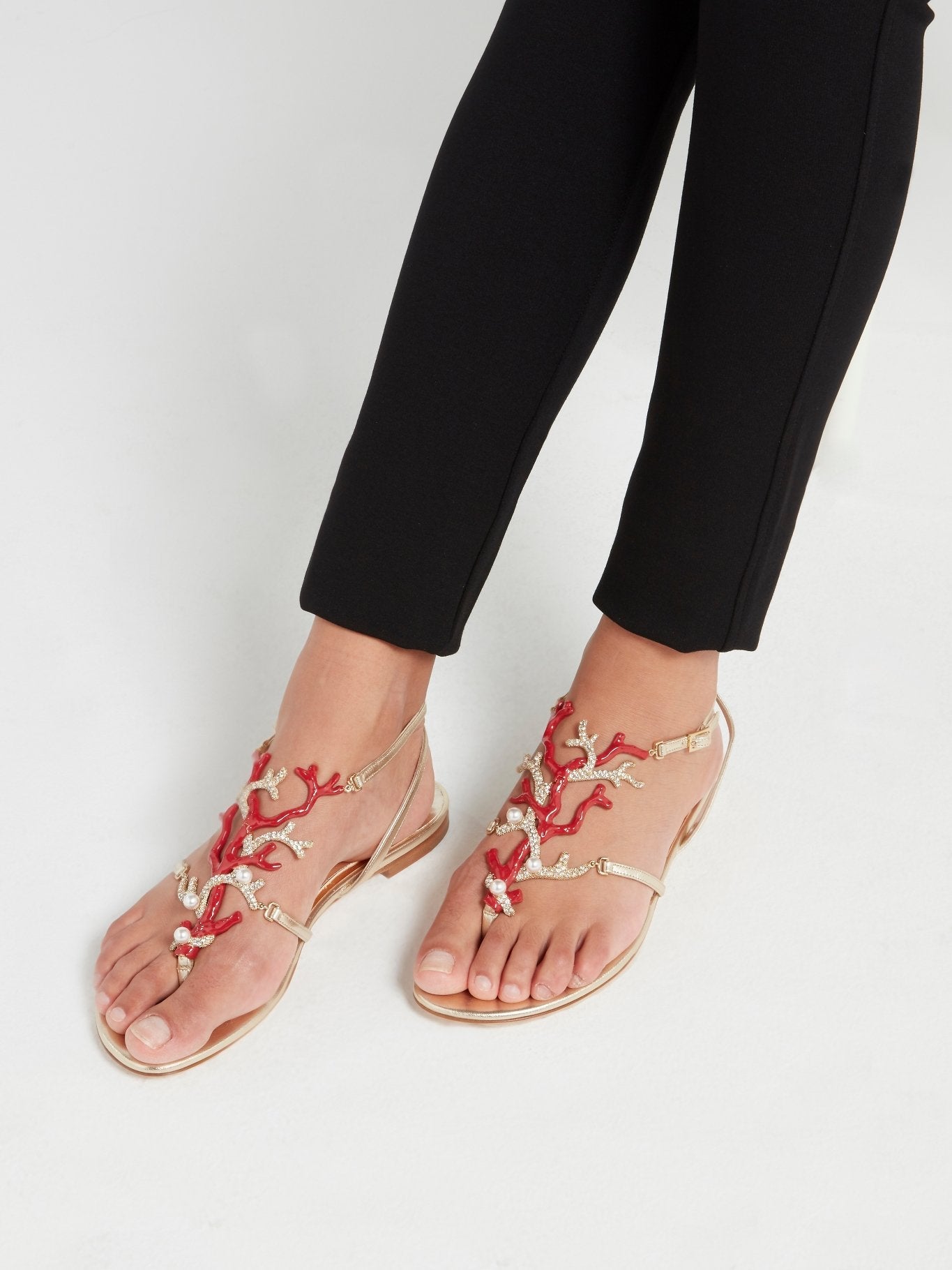 Ocean Embellished Flat Sandals