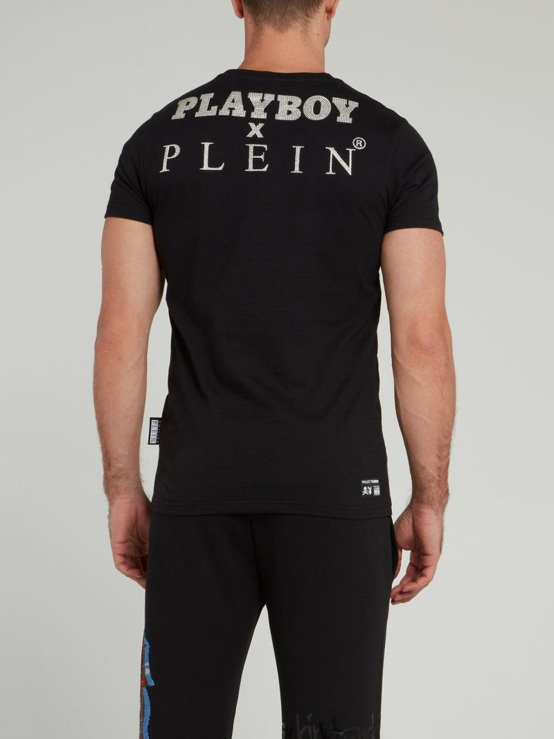 Black Playboy Print T-Shirt