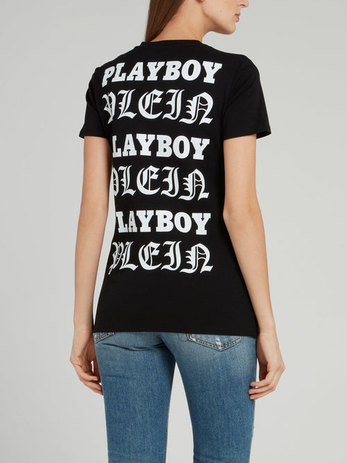 Black Playboy Print T-Shirt