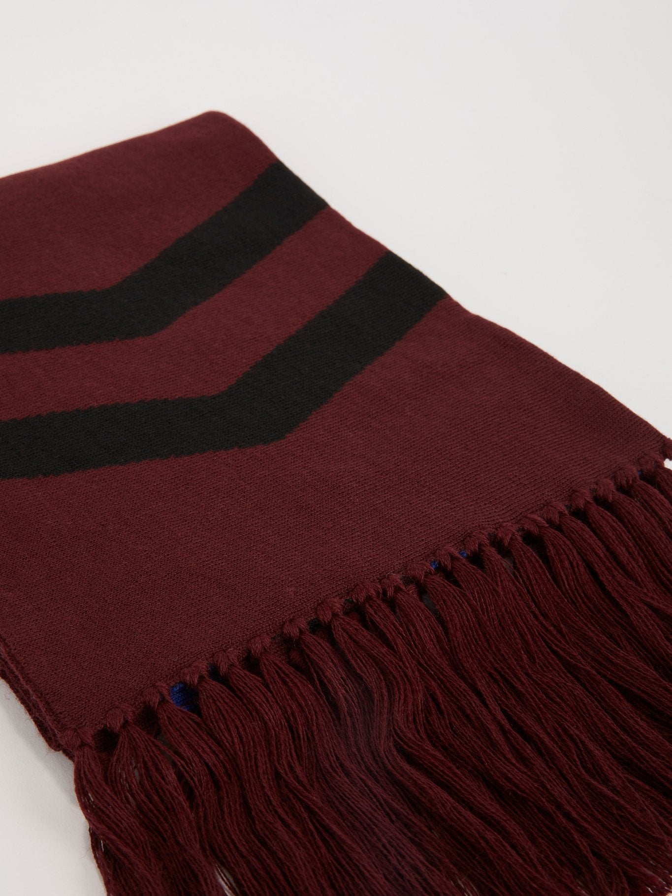 Burgundy Chevron Frayed Scarf