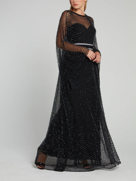 Black Multi-Bead Maxi Dress