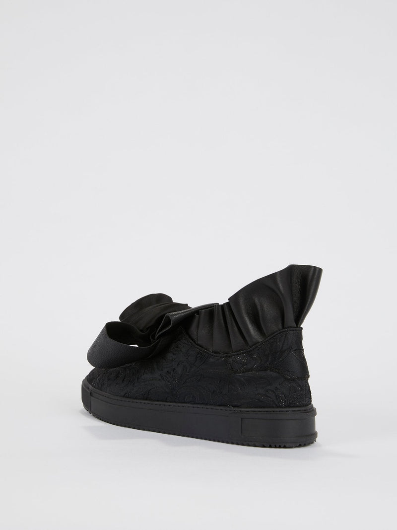 Graciela Black Ribbon Detail Sneakers