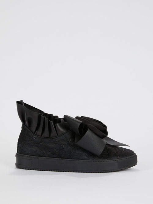 Graciela Black Ribbon Detail Sneakers