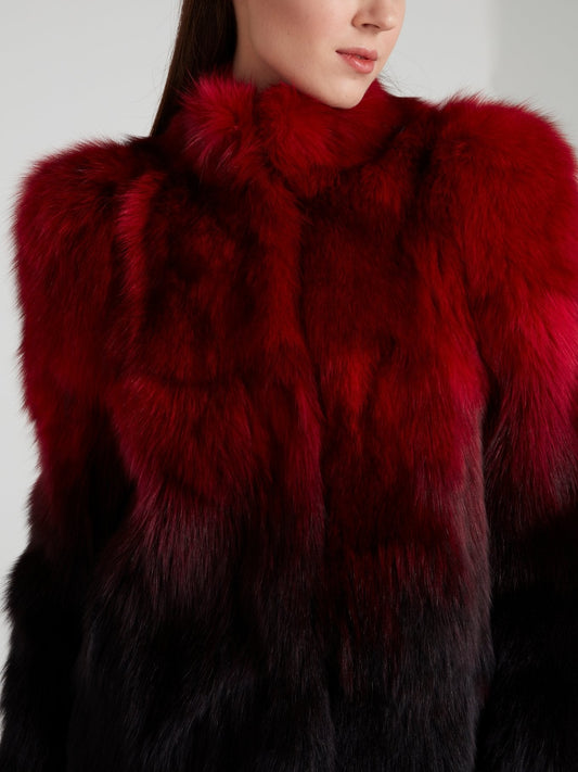 Red Shaggy Fur Jacket