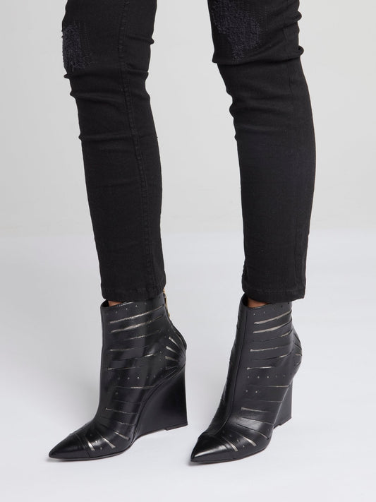 Black Leather Ankle Boots