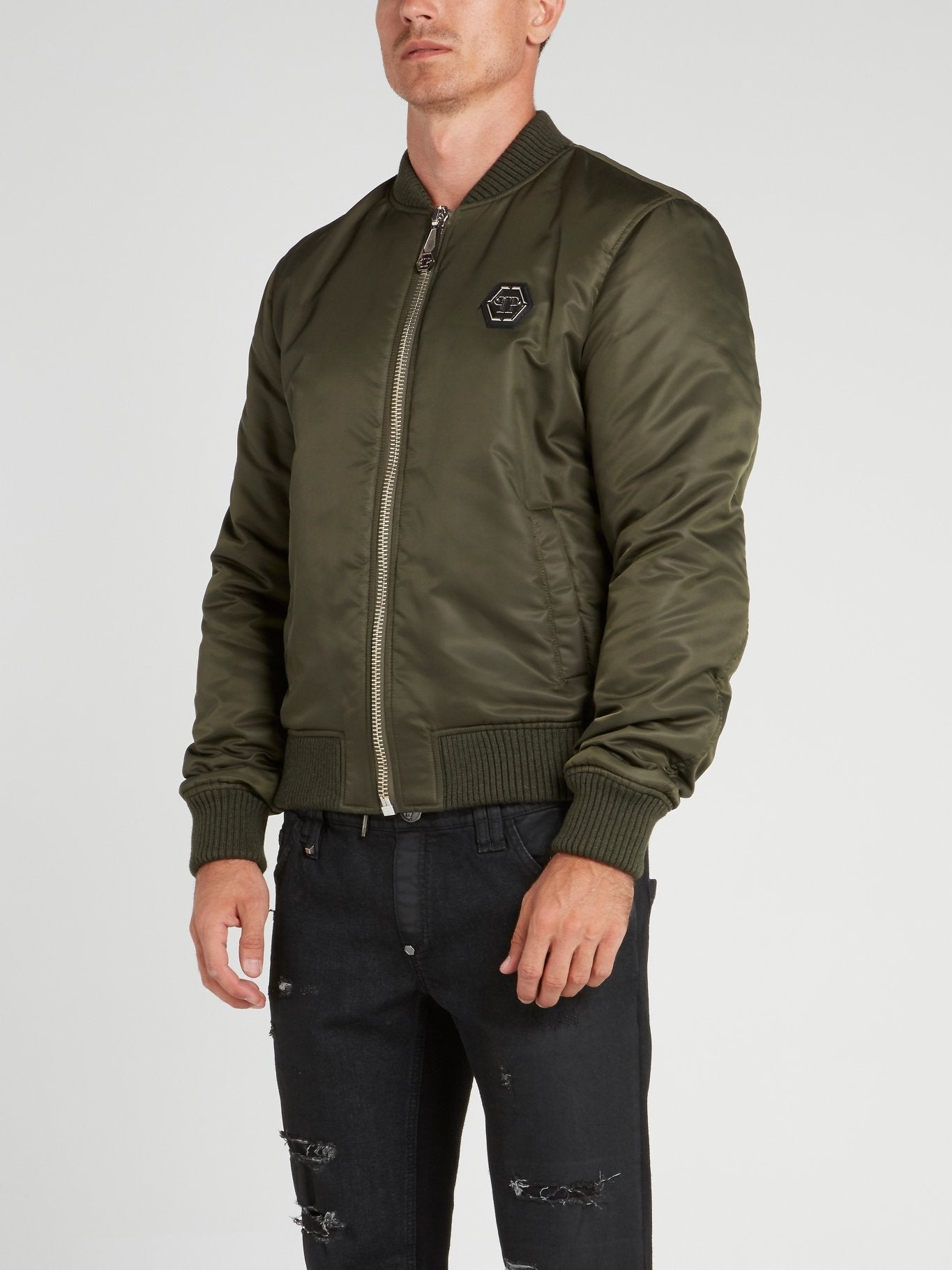 Stars Skull Olive Bomber Jacket