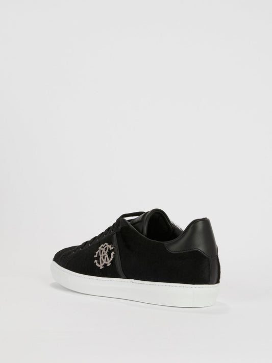 Black Logo Embellished Sneakers