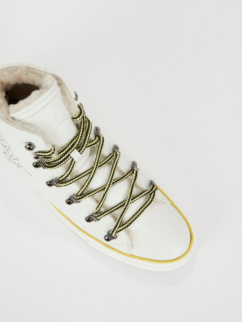 White Logo High Top Sneakers