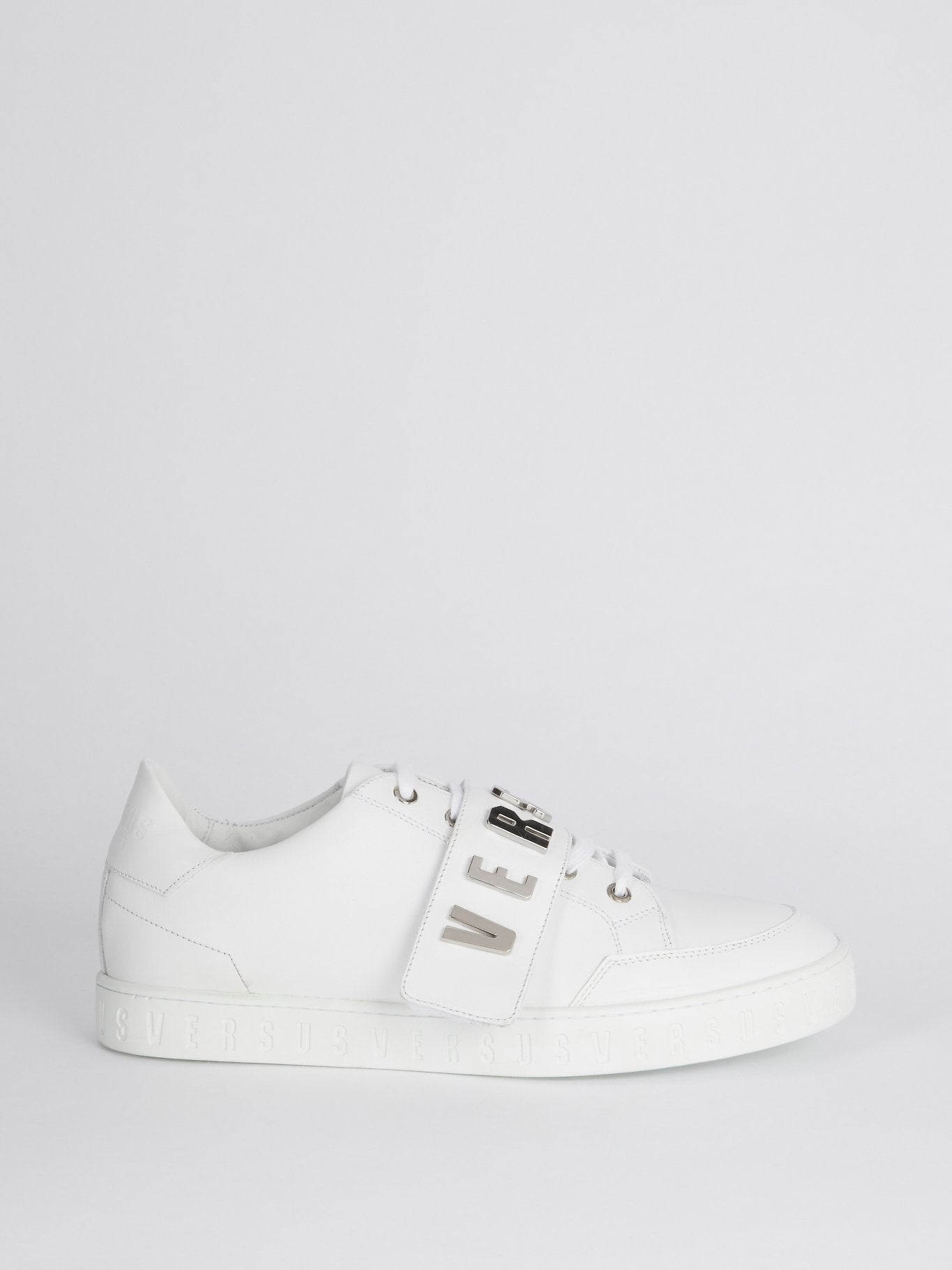 White Low Top Rubber Sole Sneakers