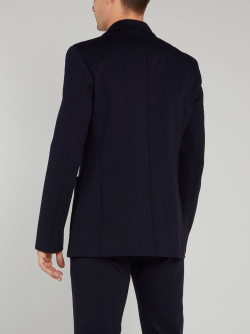 Navy Logo Appliquéd Blazer