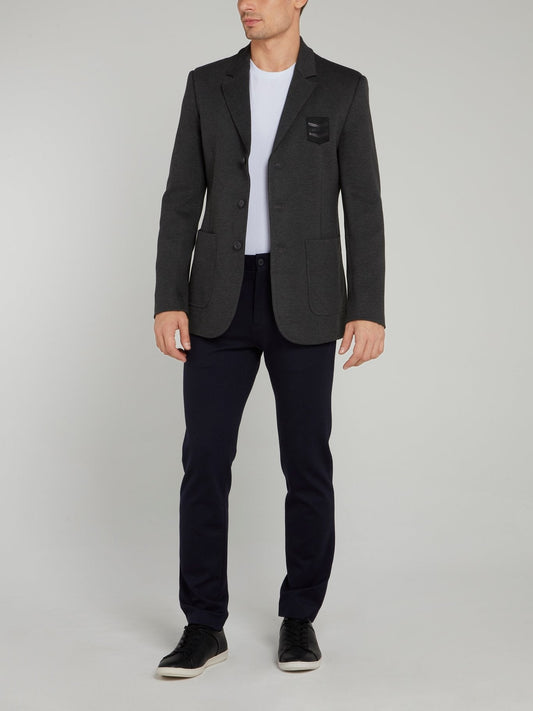 Grey Logo Appliquéd Blazer