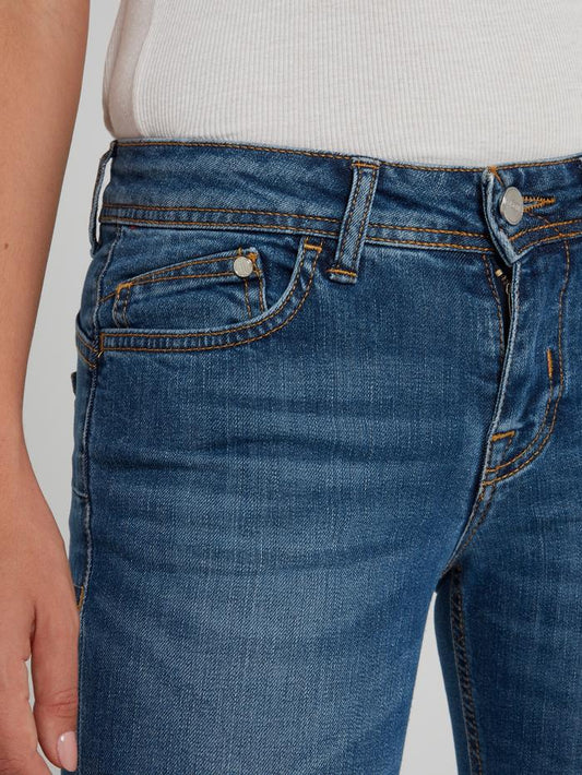 Blue Cropped Skinny Jeans