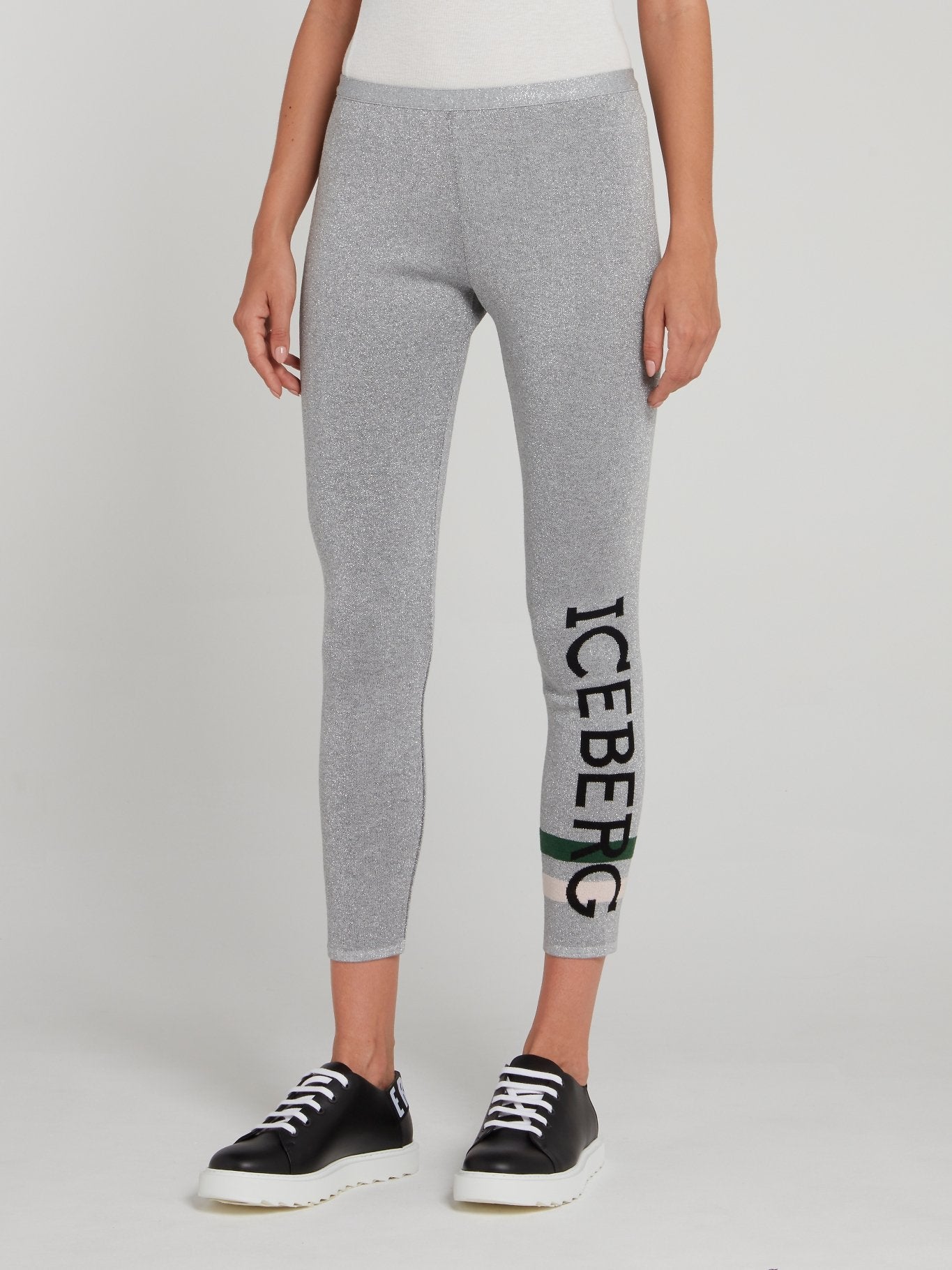 Grey Logo Knitted Leggings