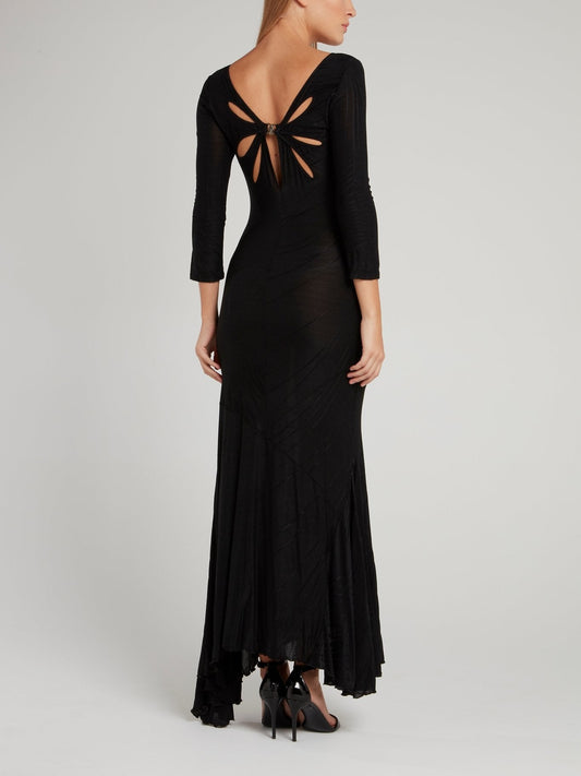 Black Rear Cut Out Maxi Dress