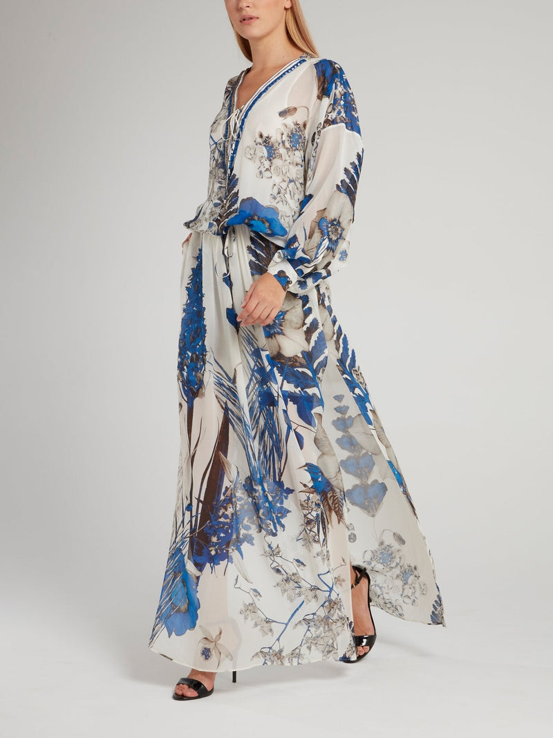 Bishop Sleeve Floral Printed Kaftan