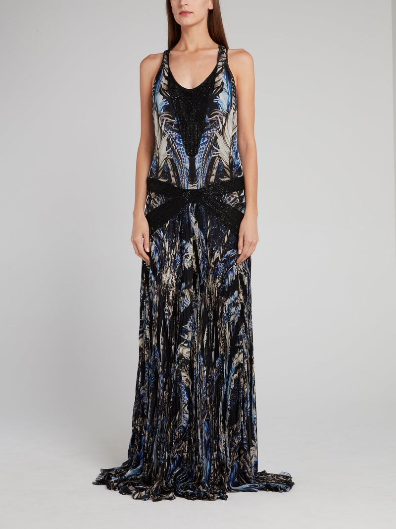 Beadwork Racerback Maxi Dress