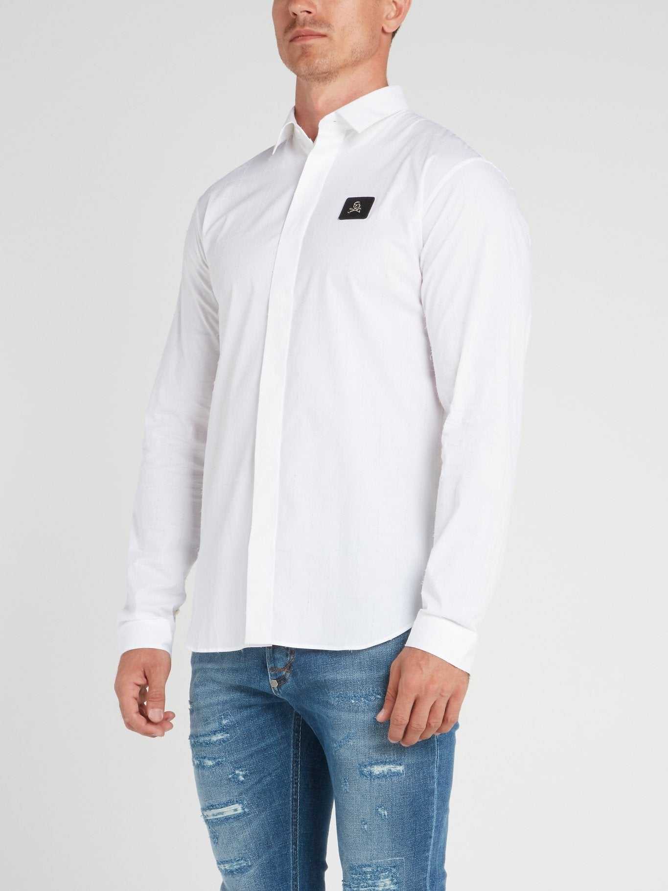 White Crystal Cut Shirt